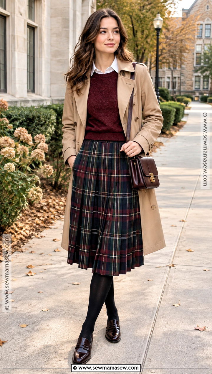 Preppy Plaid Fall Outfit - 15 fall 2026 outfit aesthetic ideas