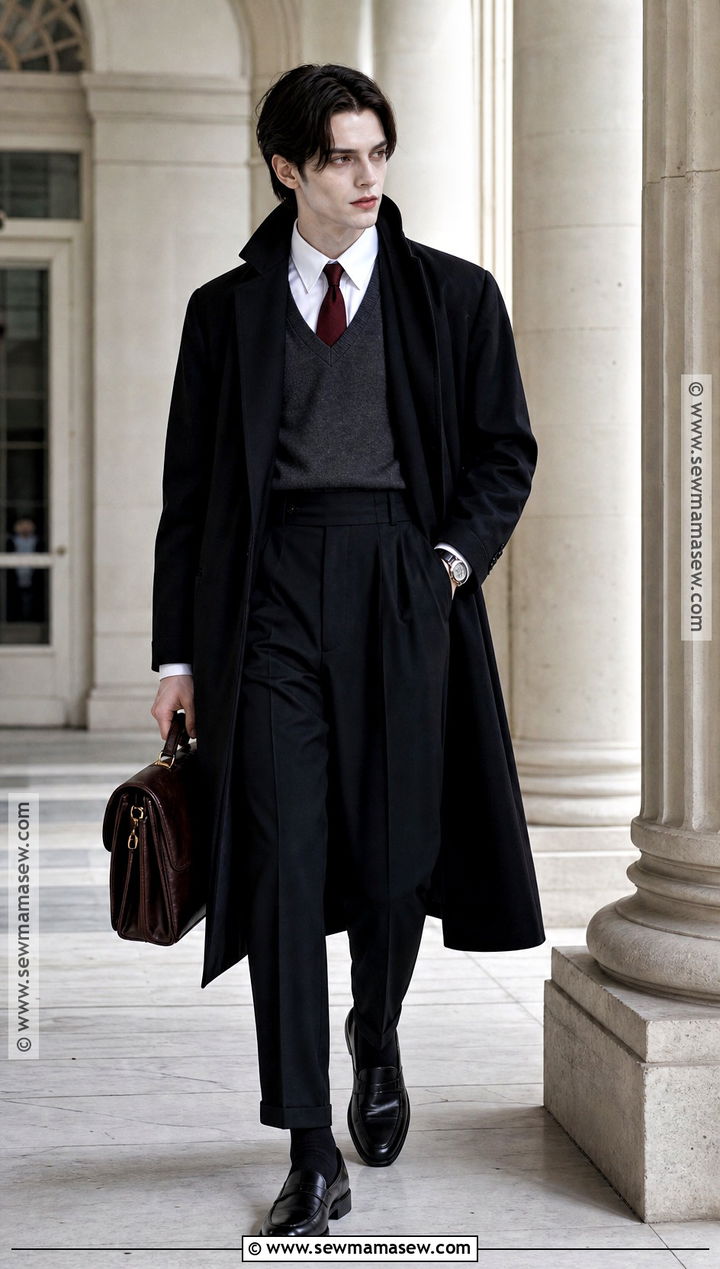 Preppy Vampire Outfit With Sweater Vest - 30 male vampire outfit ideas