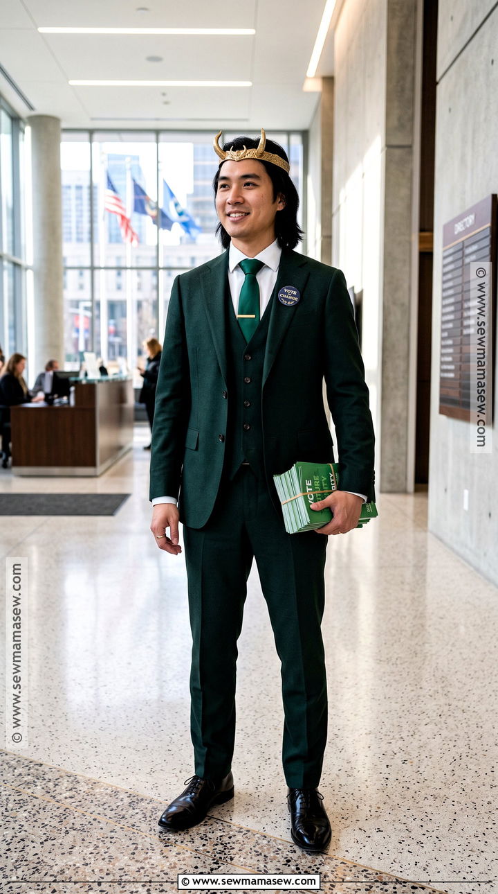 President Loki Costume With Green Suit - 35 loki costume ideas
