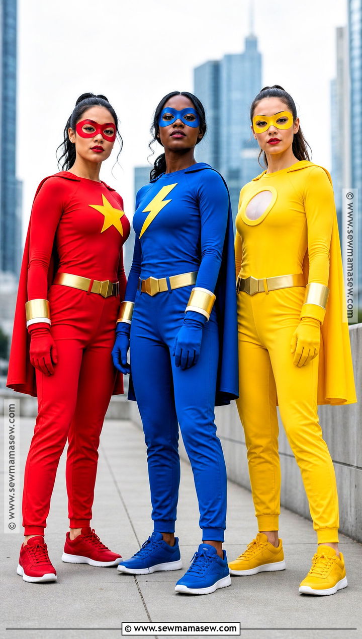 Primary Color Superhero Costumes - 30 triplet halloween costumes