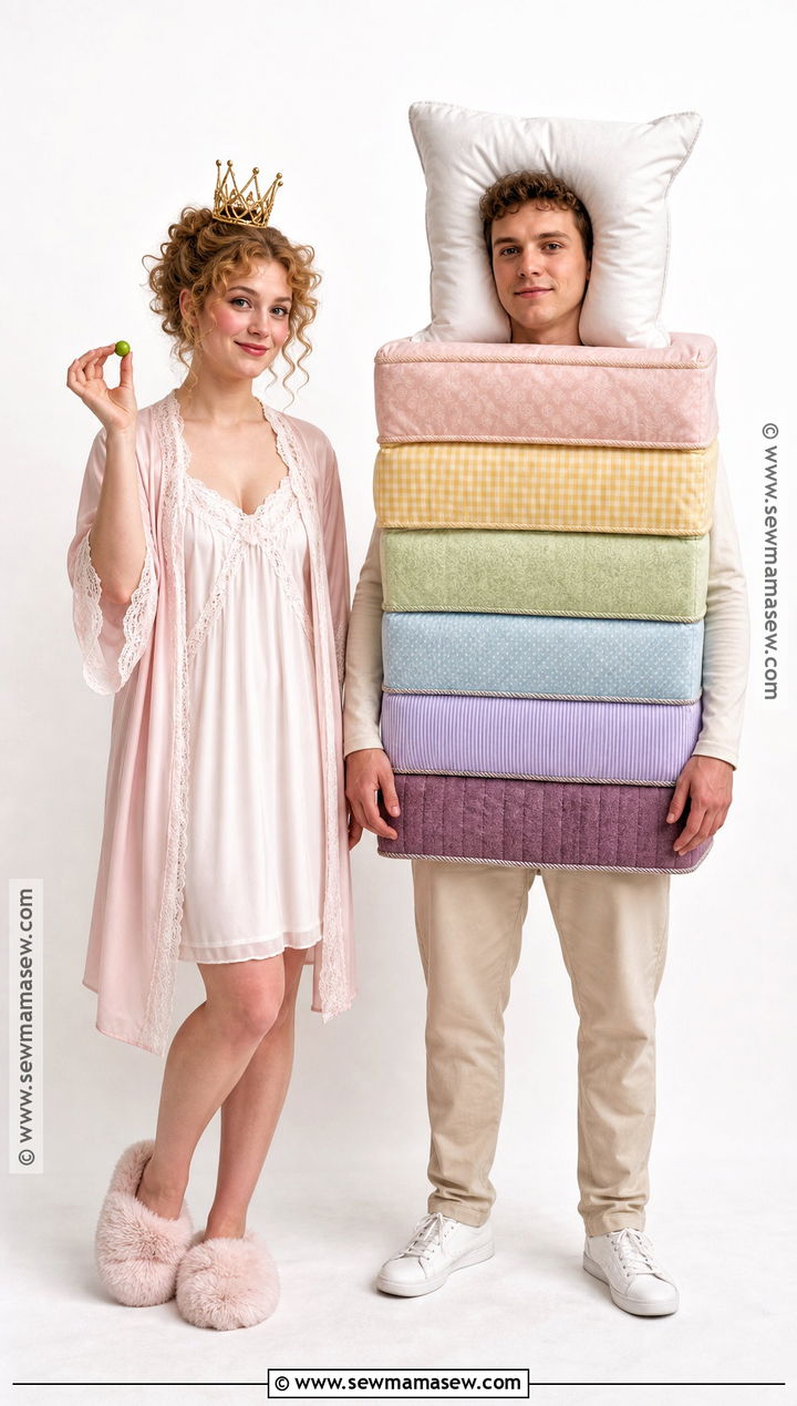 Princess And Mattress Couple Costume - 30 princess and the pea halloween costume ideas