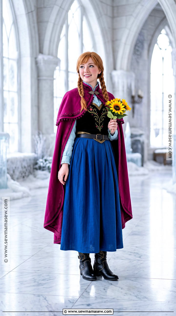 Princess Anna Costume With Blue Skirt - 30 ginger hair costume ideas