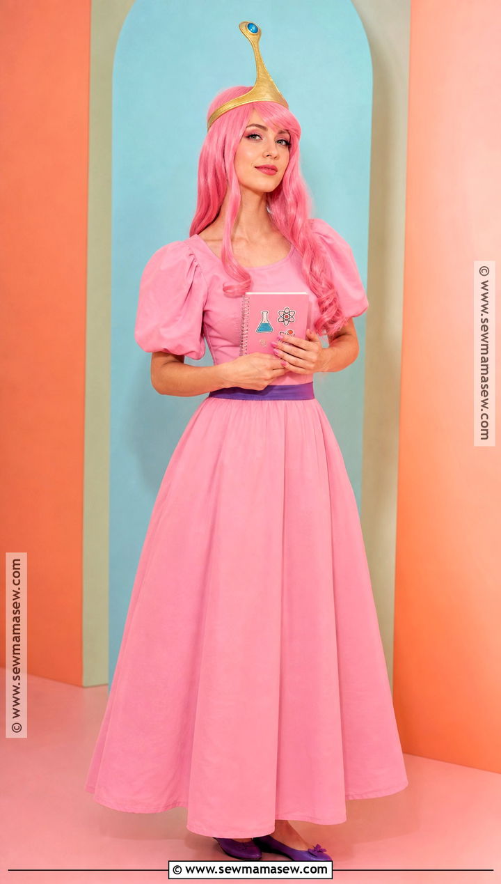 Princess Bubblegum Costume With Pink Dress - 35 Cartoon Costume Ideas for Women