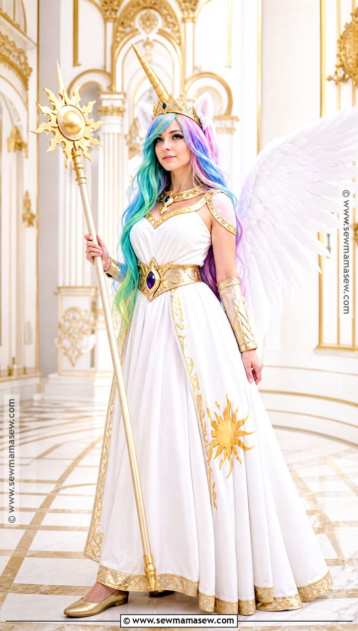 Princess Celestia Costume With White Gown - 30 mlp costume ideas