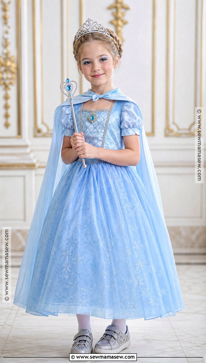 Princess Costume With Blue Ball Gown - 30 Cute Girl Halloween Costumes