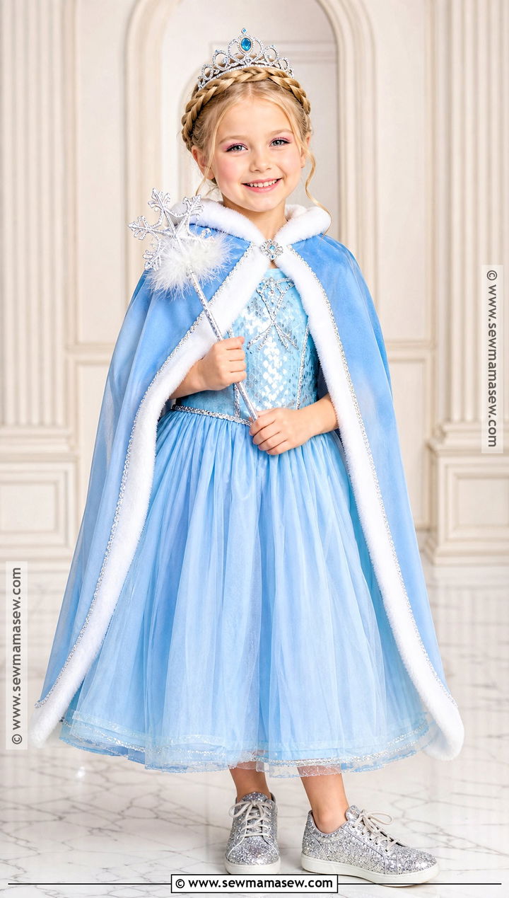Princess Costume With Blue Cape - 30 costumes for kids