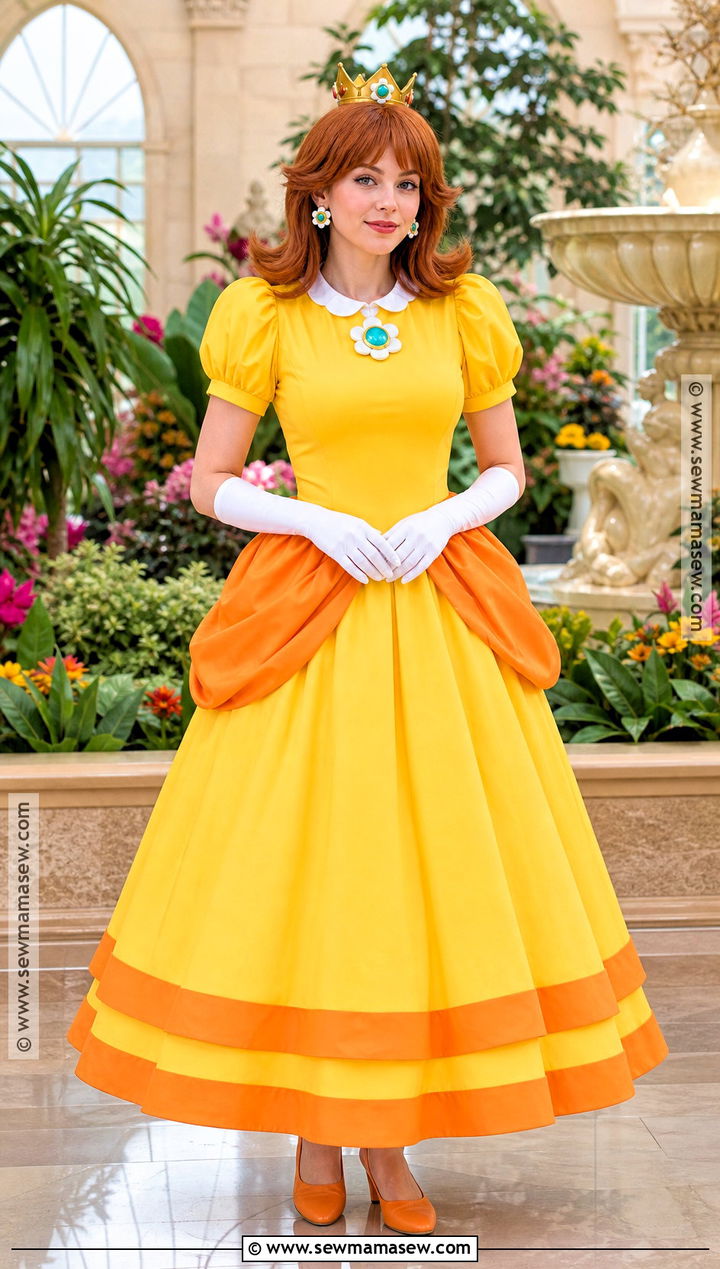 Princess Daisy Costume With Yellow Dress - 30 super mario costume ideas
