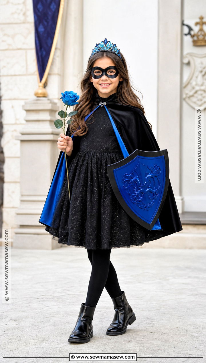 Princess In Black Costume With Cape - 40 book character costumes for kids
