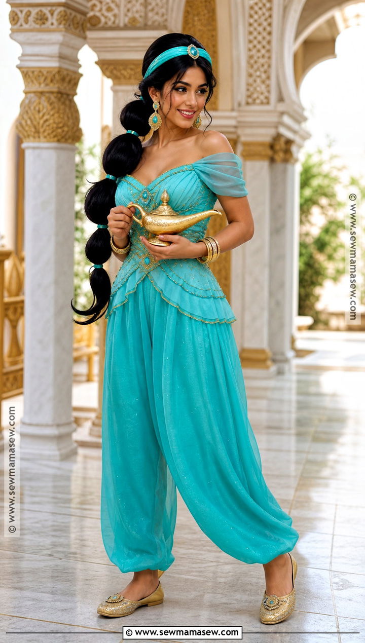 Princess Jasmine Costume With Long Black Ponytail - 45 black hair halloween costumes