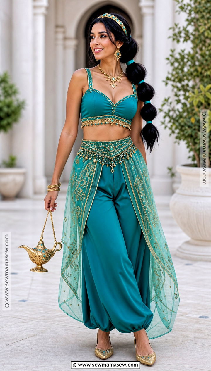 Princess Jasmine Teal Costume - 30 blue costume ideas for women