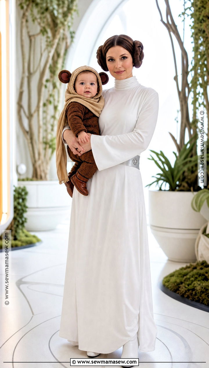 Princess Leia And Baby Ewok Costume - 30 mom and baby costumes
