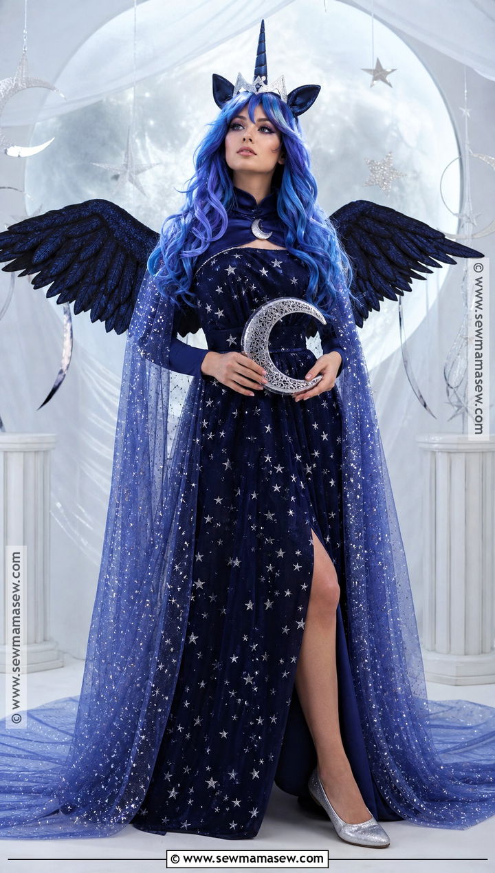 Princess Luna Costume With Navy Star Dress - 30 mlp costume ideas