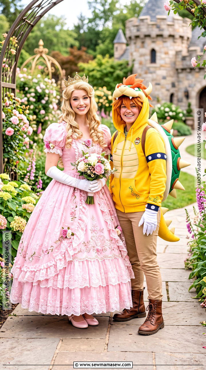 Princess Peach And Bowser Costume - 40 halloween costumes for two
