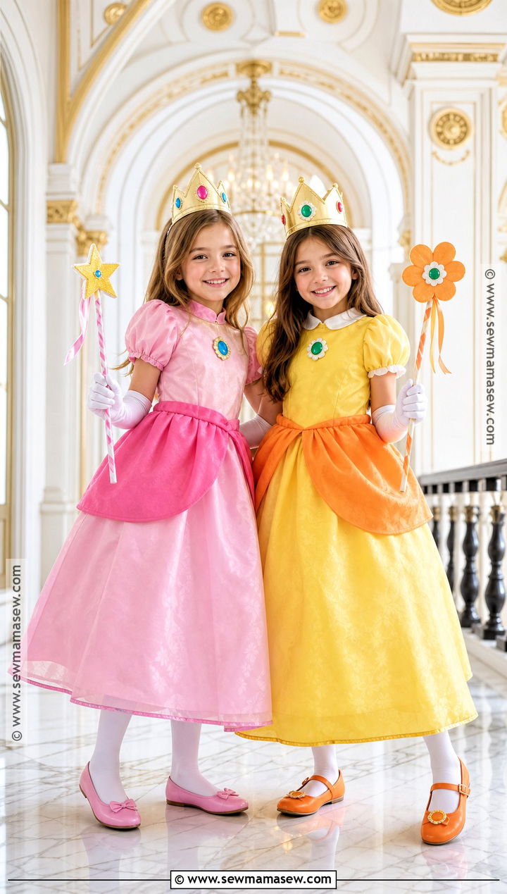 Princess Peach And Daisy Duo Costume - 35 duo costumes for girls for best friends