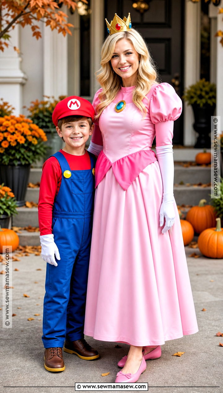 Princess Peach And Mario Costume - 30 mother son halloween costumes