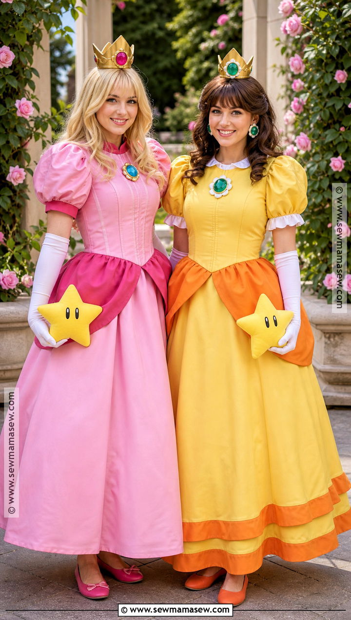 Princess Peach And Princess Daisy Costume - 35 blonde and brunette duo costumes