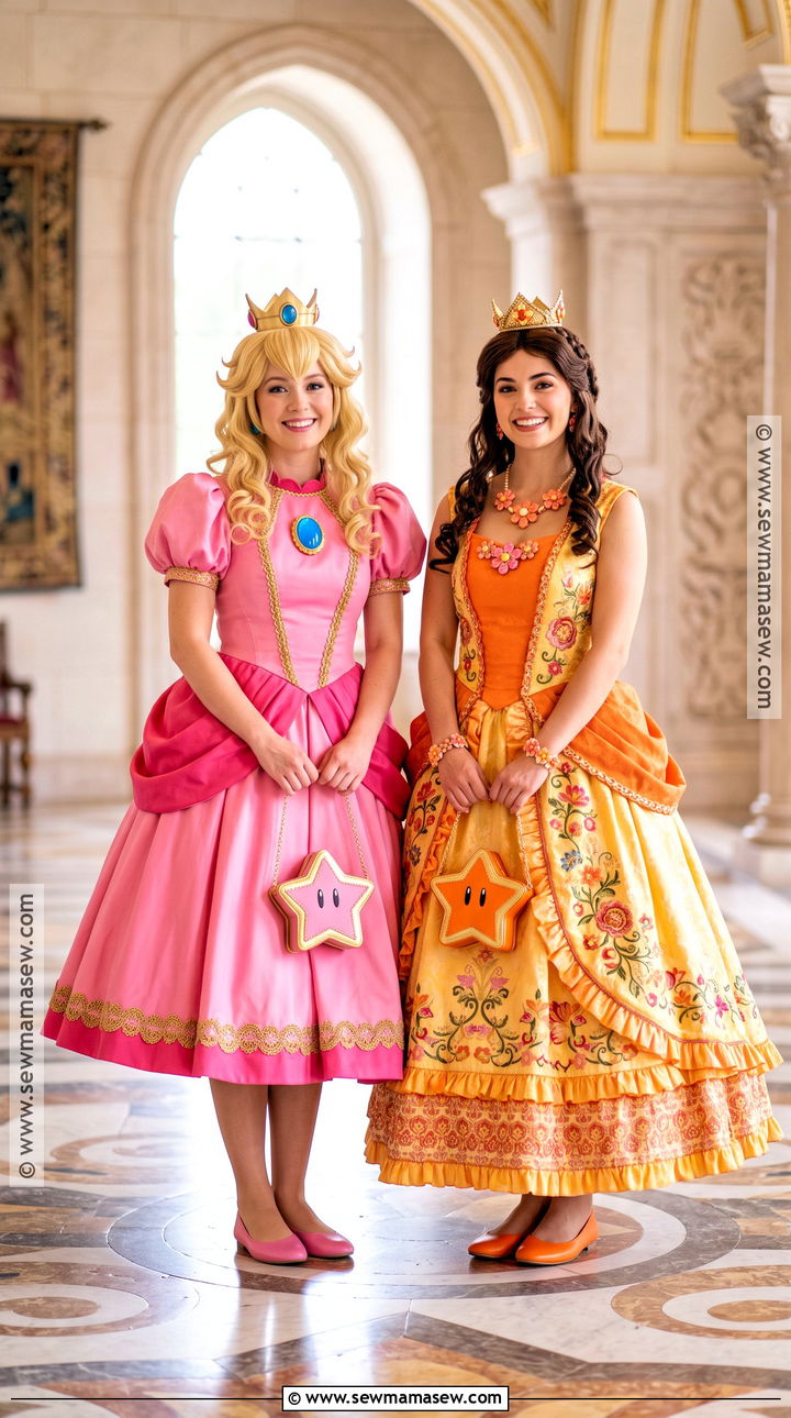 Princess Peach And Princess Daisy Costume - 40 blonde and brunette halloween costumes