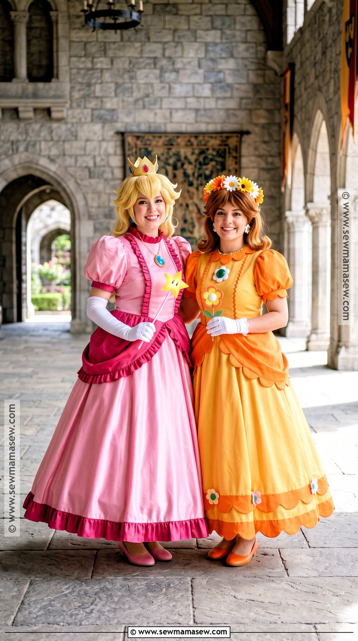Princess Peach And Princess Daisy Duo Costume - 30 halloween costumes duo for women