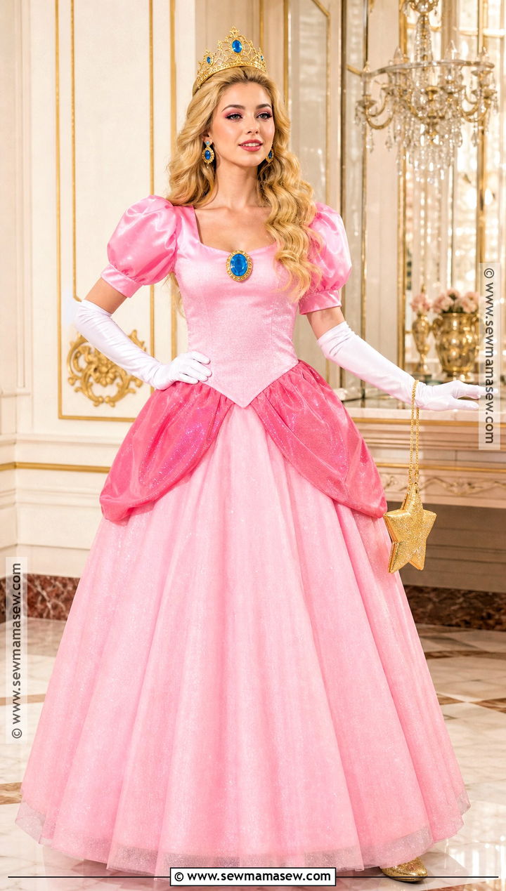 Princess Peach Cosplay With Pink Ball Gown - 30 cosplay female ideas
