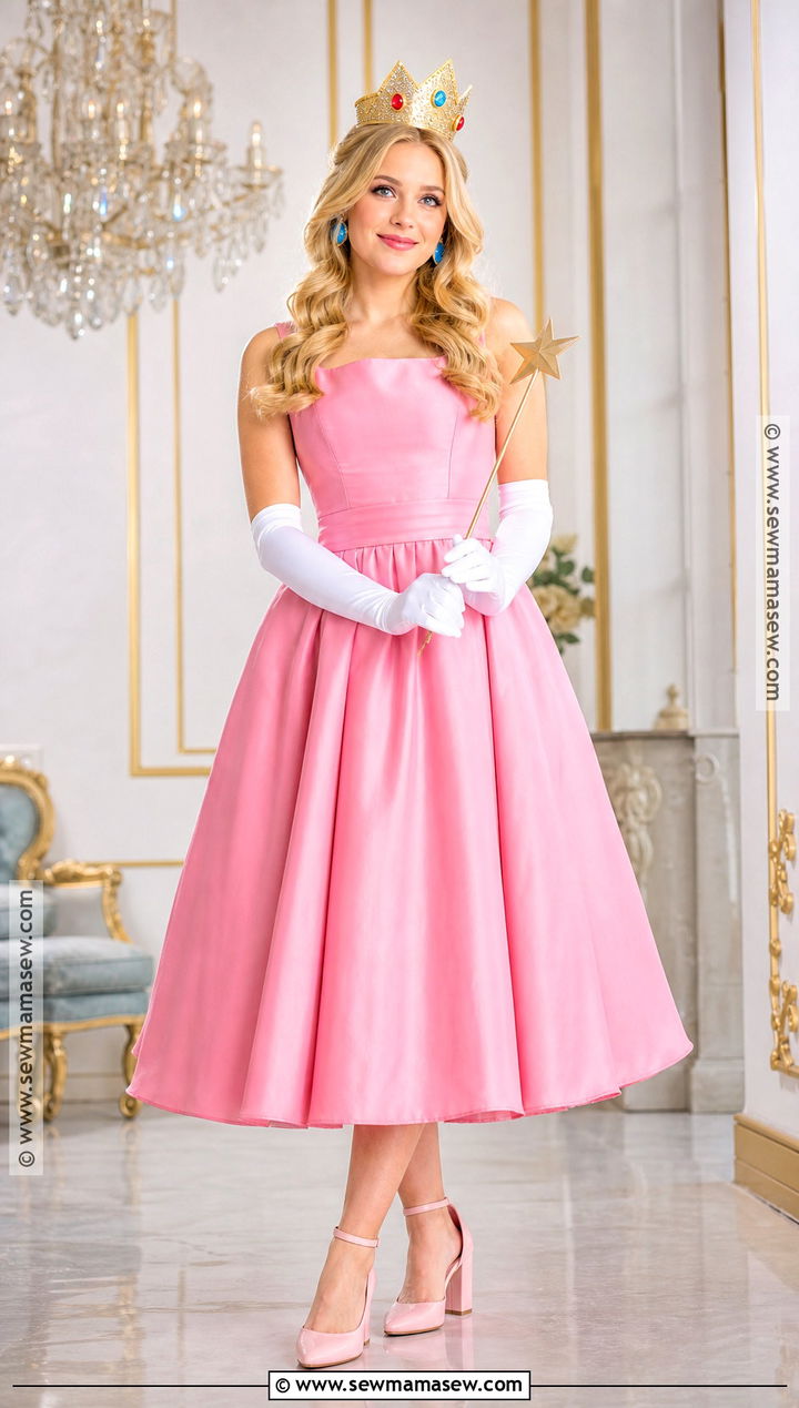 Princess Peach Cosplay With Pink Dress - 35 Last Minute Cosplay Ideas