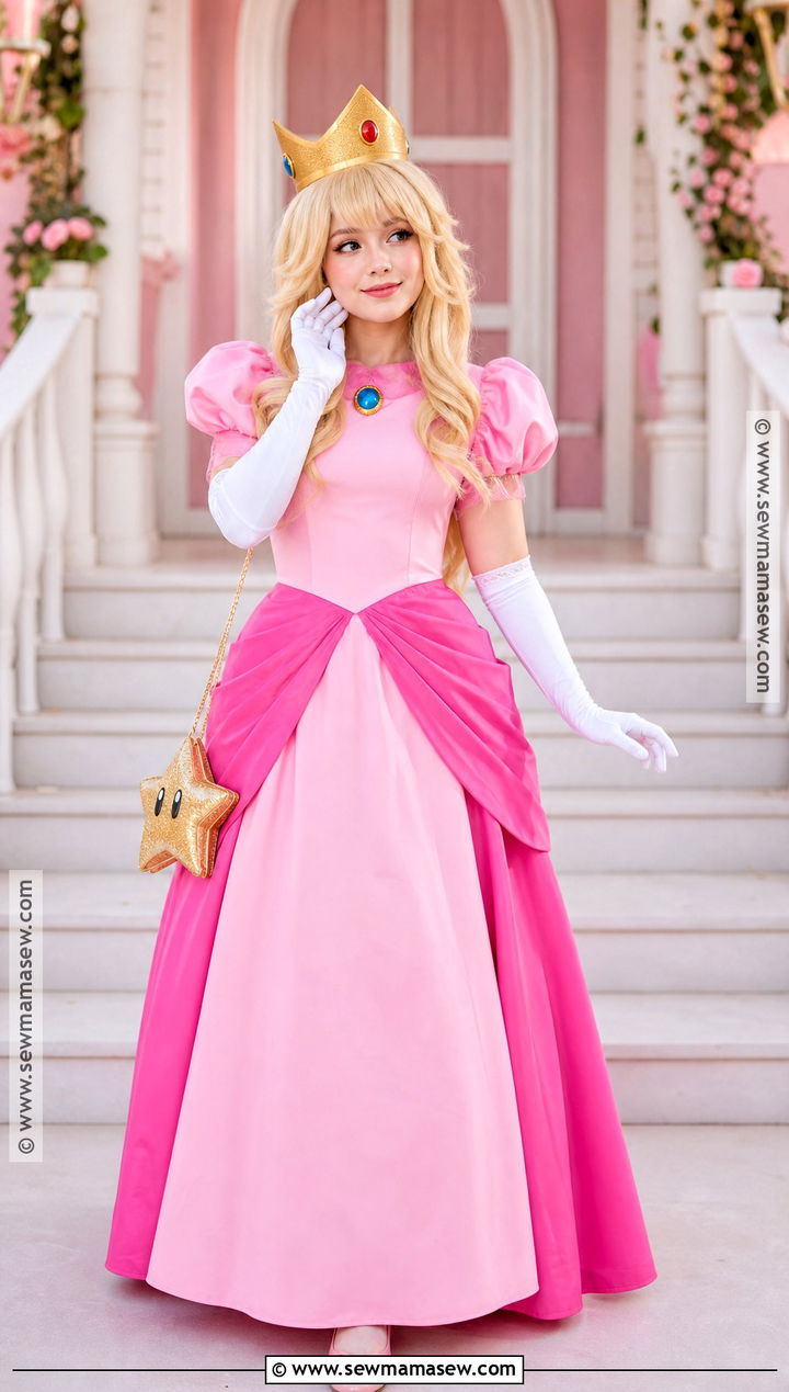 Princess Peach Cosplay With Pink Dress - 35 simple cosplay ideas