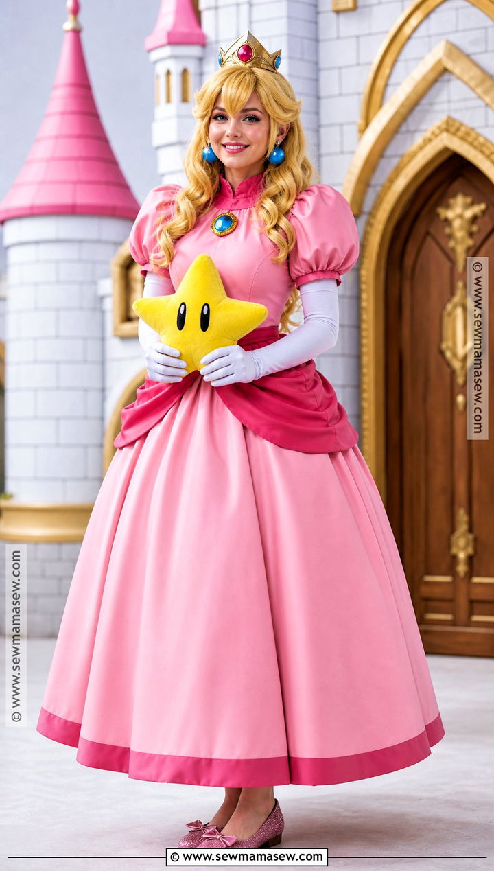 Princess Peach Costume With Pink Dress - 40 girls halloween costumes