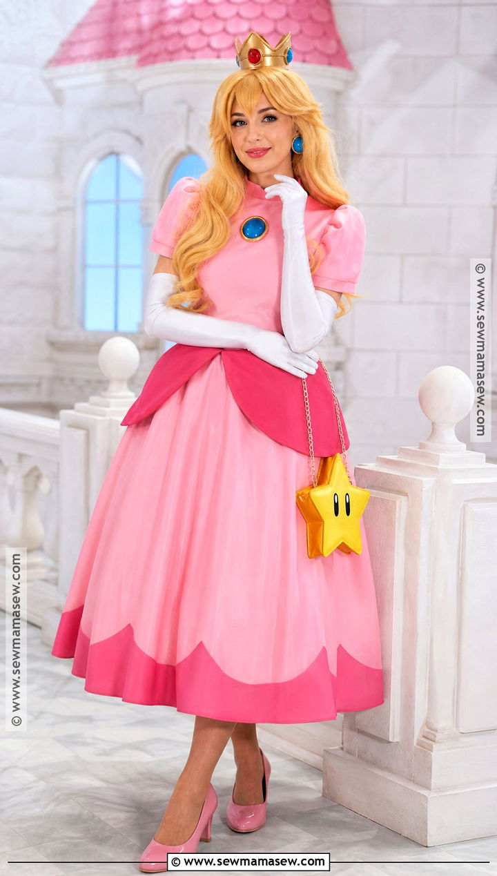 Princess Peach Costume With Pink Gown - 35 cute halloween costumes for women