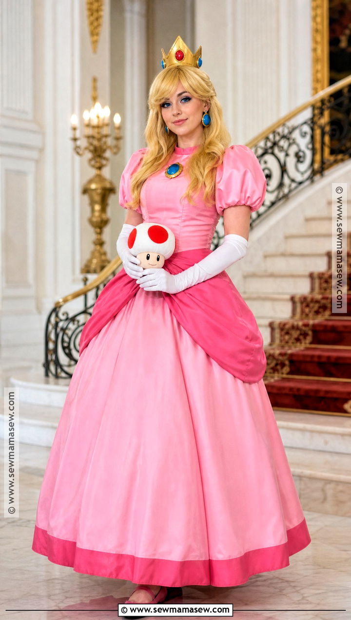 Princess Peach Pink Dress Costume - 35 blonde halloween costume ideas