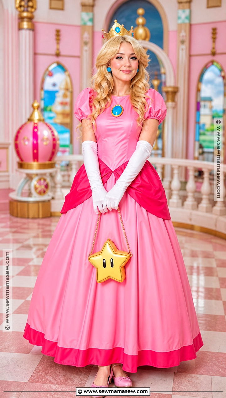 Princess Peach Pink Dress Costume - 30 blonde girl halloween costumes