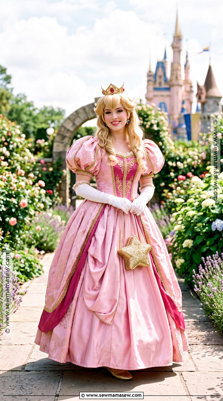 Princess Peach Pink Gown Costume - 35 blonde halloween costumes ideas