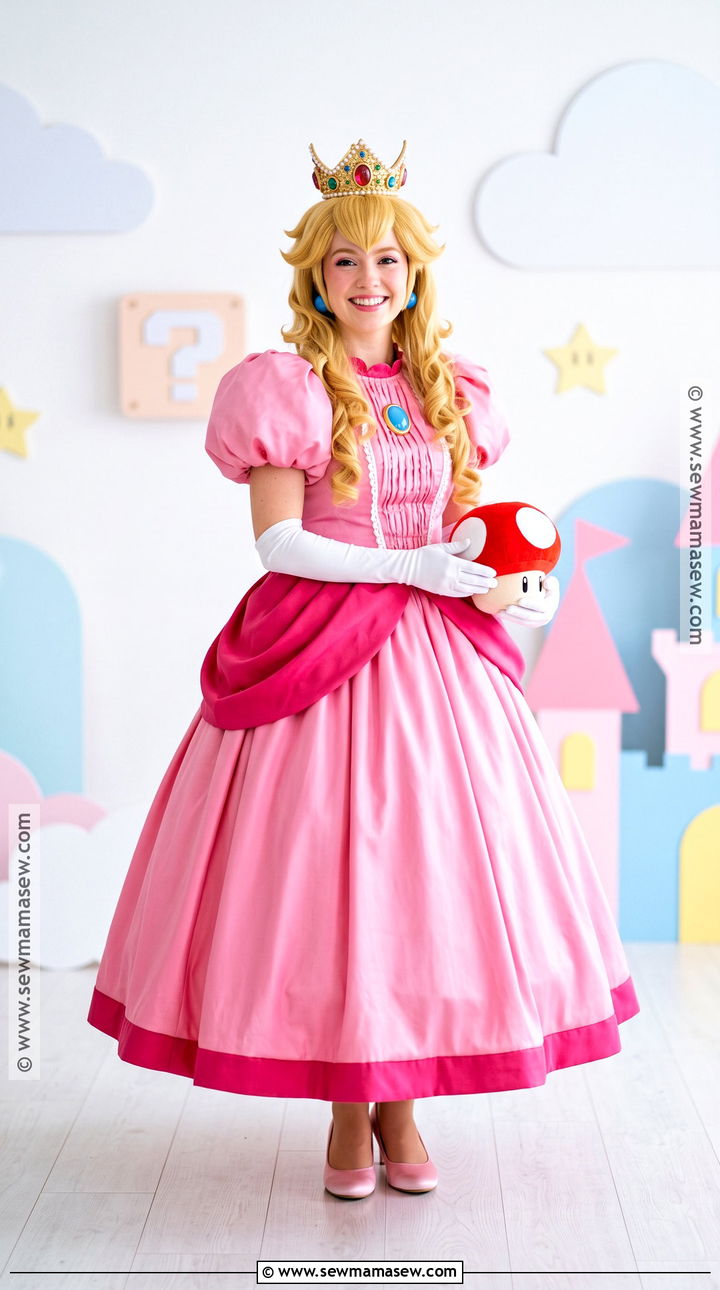 Princess Peach Pink Gown Costume - 50 blonde halloween costumes
