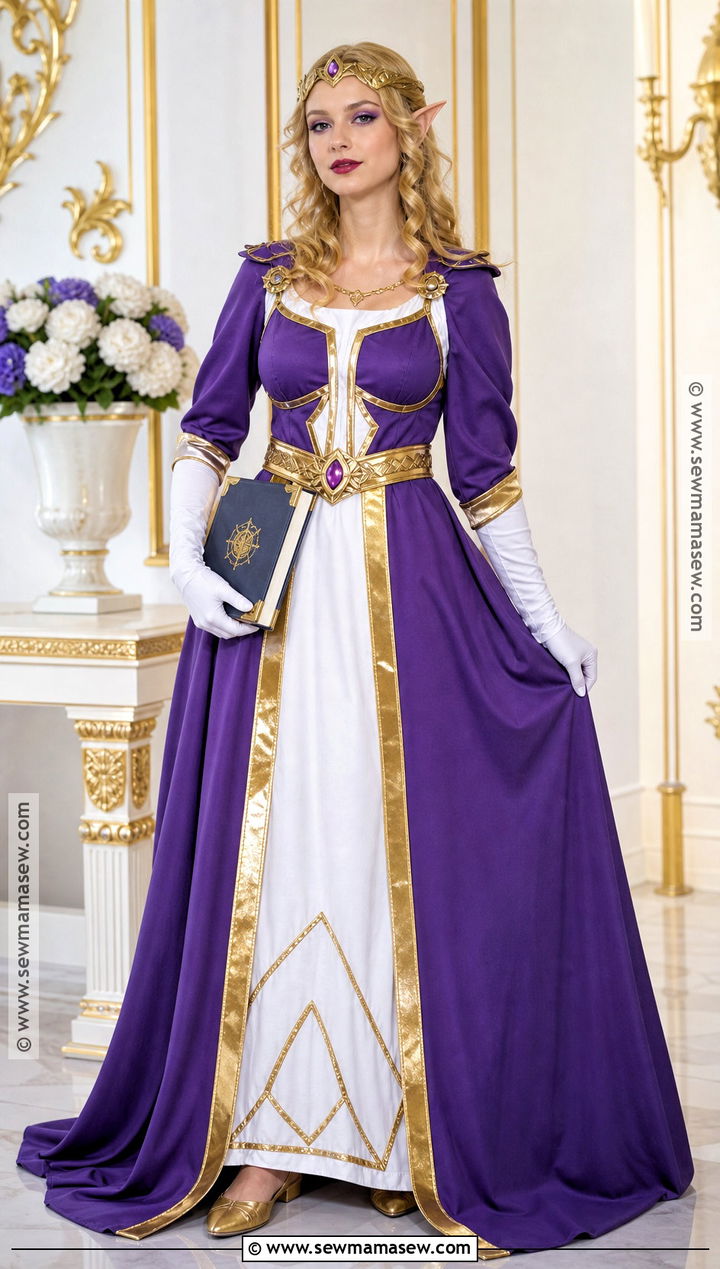 Princess Zelda Costume With Purple Gown - 30 Video Game Halloween Costumes