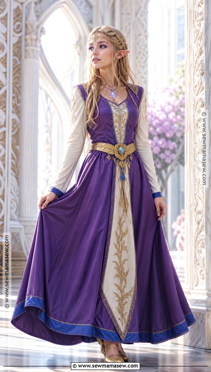 Princess Zelda Costume With Purple Gown - 30 character costume ideas
