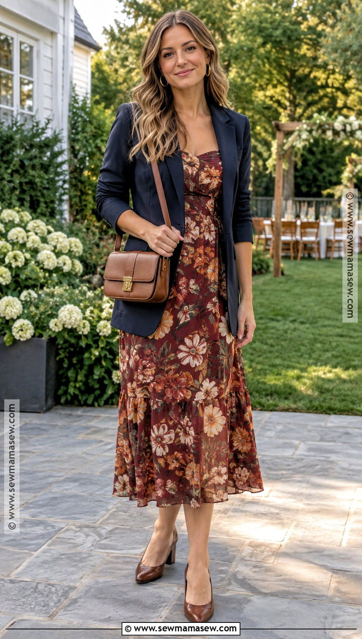 Printed Midi September Wedding Guest Outfit - 25 september wedding guest outfit ideas