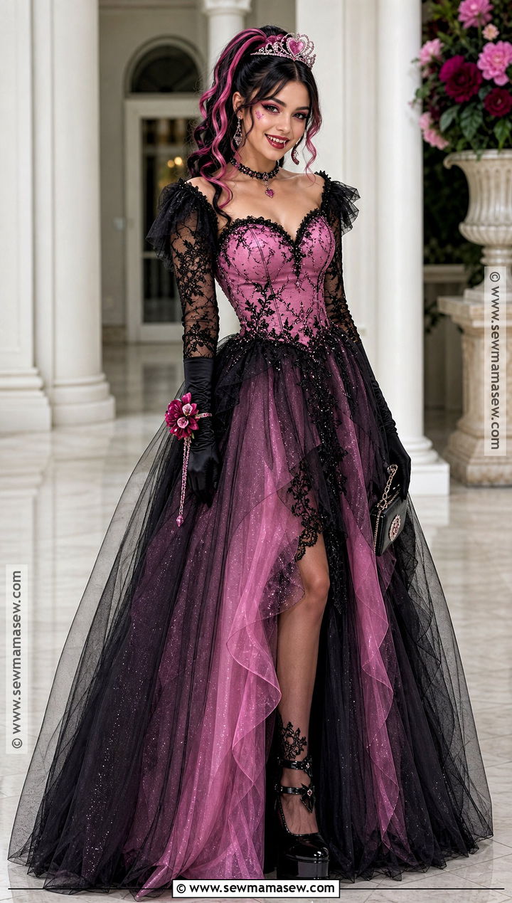 Prom Draculaura Cosplay With Pink Gown - 30 Draculara Cosplay Outfit Ideas