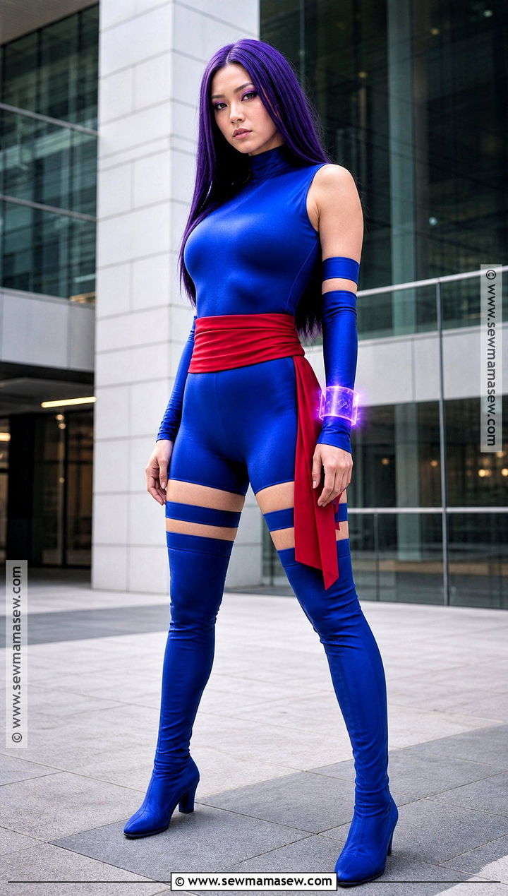 Psylocke Cosplay With Long Purple Hair - 30 purple hair cosplay ideas