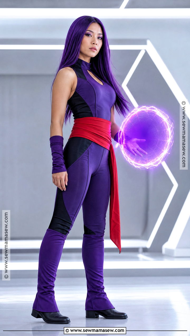 Psylocke Costume With Long Purple Hair - 35 purple hair halloween costumes ideas