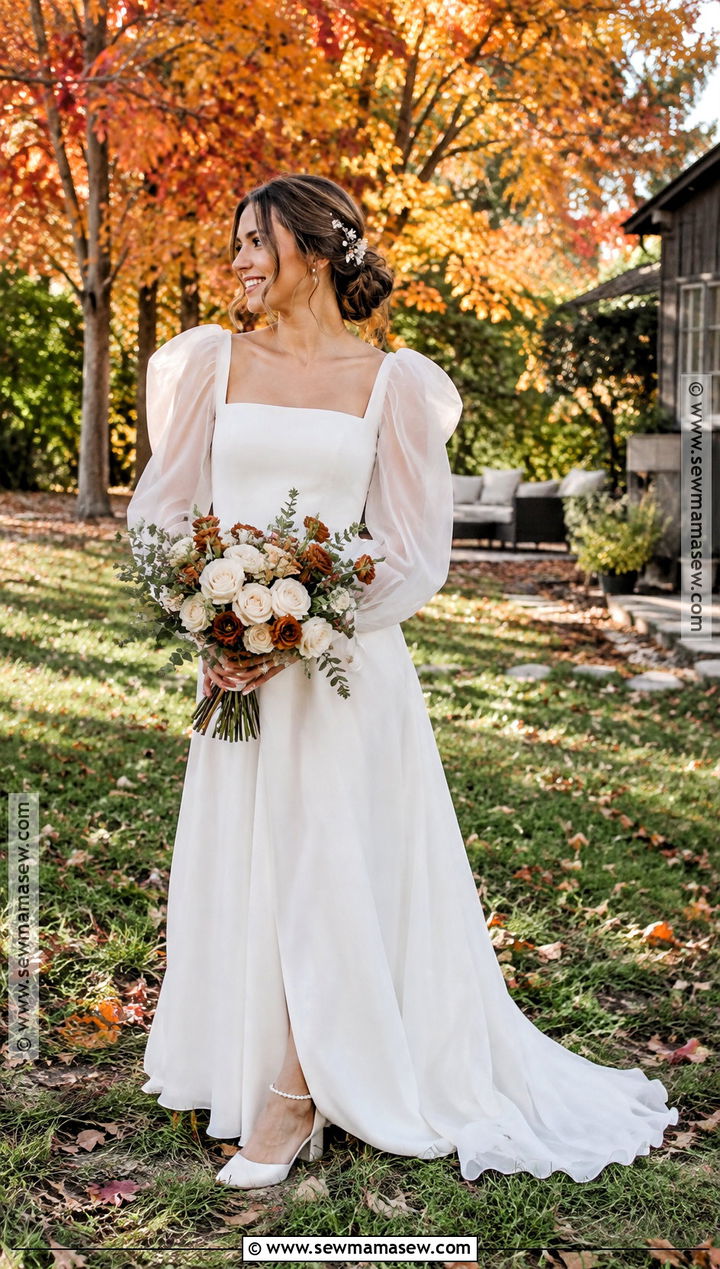 Puff Sleeve Fall Backyard Wedding Dress - 15 Fall Backyard Wedding Dress Simple Ideas