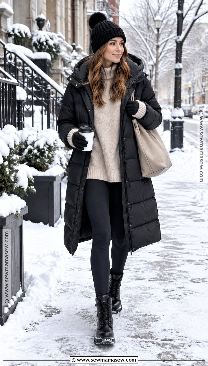 Puffer Coat And Leggings Outfit - 15 fall winter 2026 outfits