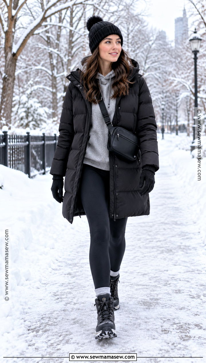 Puffer Coat And Leggings Outfit - 25 capsule wardrobe 2026 fallwinter ideas
