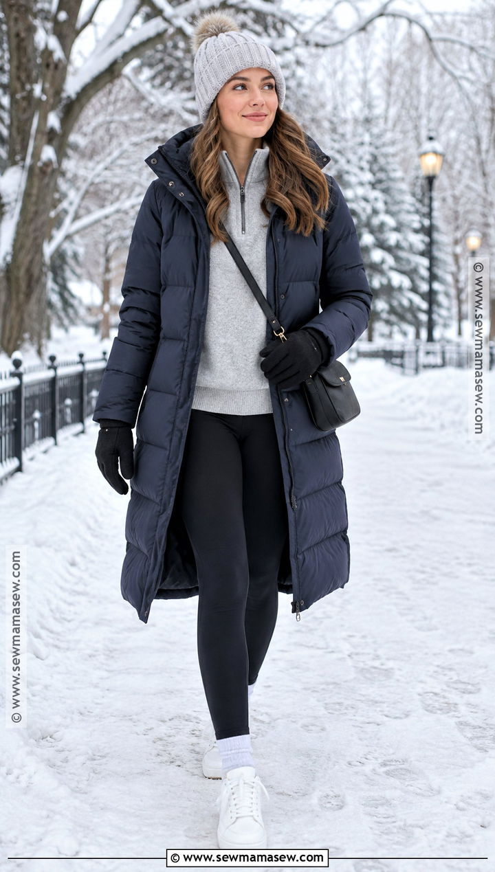 Puffer Coat And Leggings Outfit - 15 Fall Winter 2026 Capsule Wardrobe Ideas