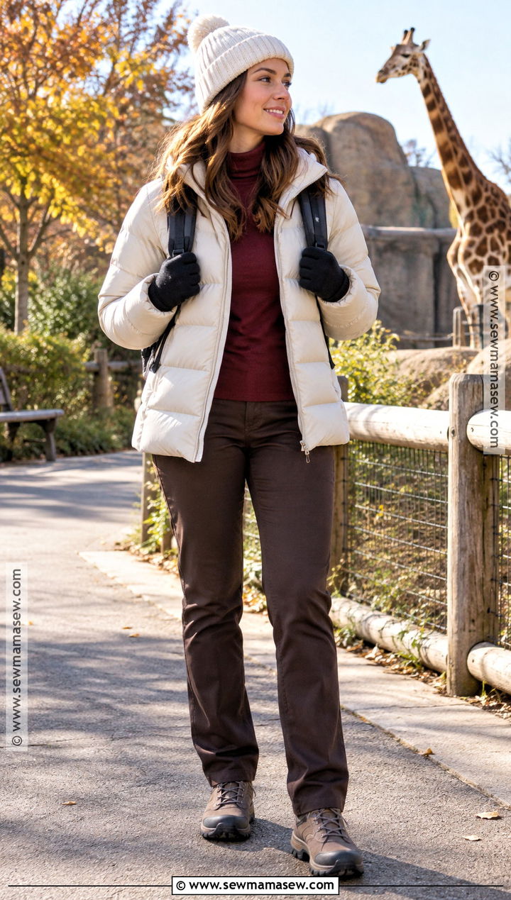 Puffer Jacket And Thermal Pants Zoo Outfit - 25 zoo outfit fall ideas