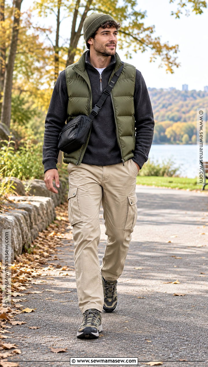 Puffer Vest And Cargo Pants Autumn Outfit - 15 mens autumn outfits 2026