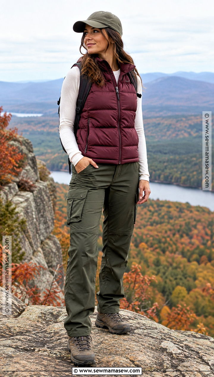 Puffer Vest And Cargo Pants Fall Hiking Outfit - 25 hiking outfit fall ideas