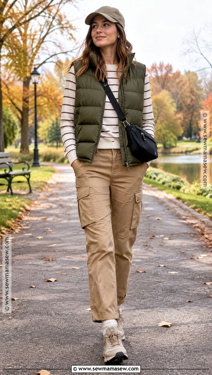Puffer Vest And Cargo Pants Fall Outfit - 15 fall weather clothes