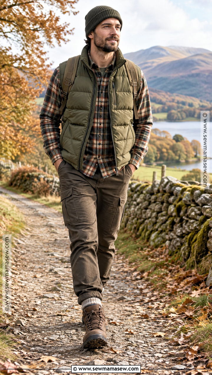 Puffer Vest And Flannel Shirt Autumn Outfit - 15 Men Style Outfits Autumn 2026