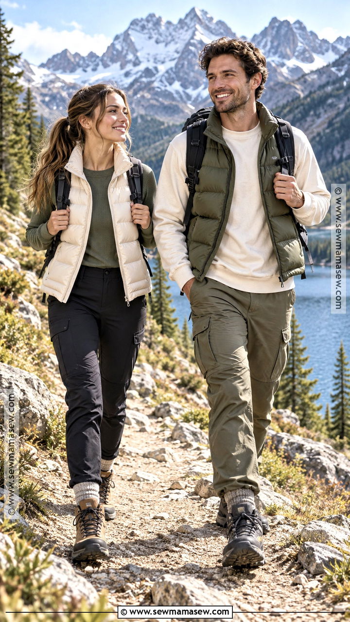 Puffer Vest And Hiking Boots Couple Outfit - 20 Fall Outfit Ideas for Couples