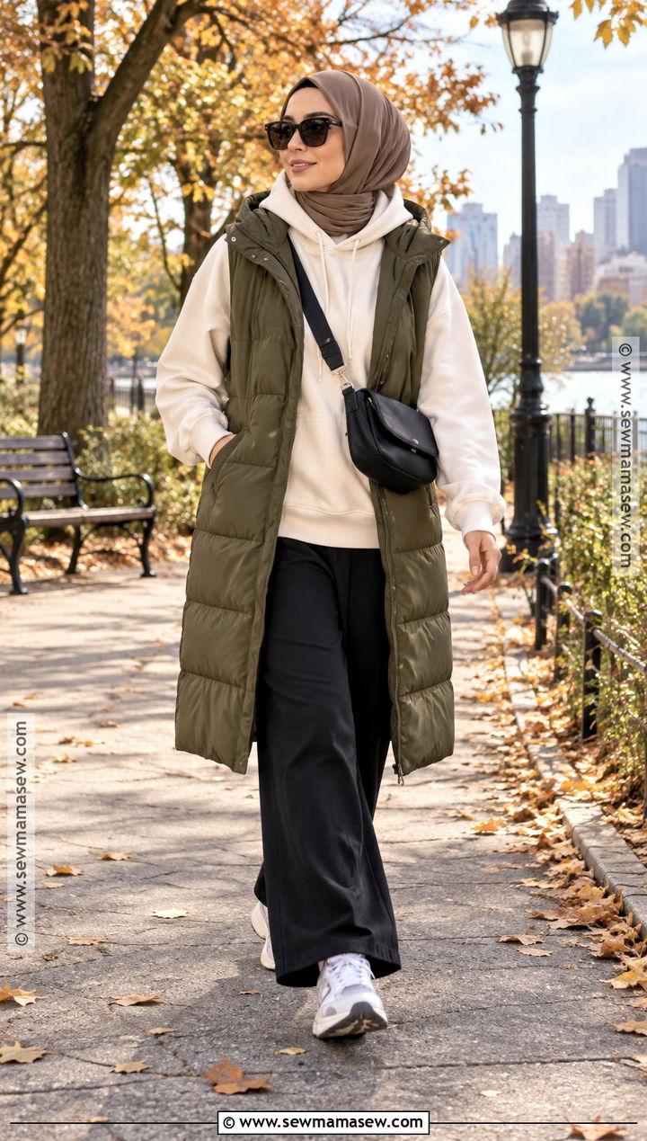 Puffer Vest And Hoodie Hijab Outfit - 20 fall outfits for hijabis