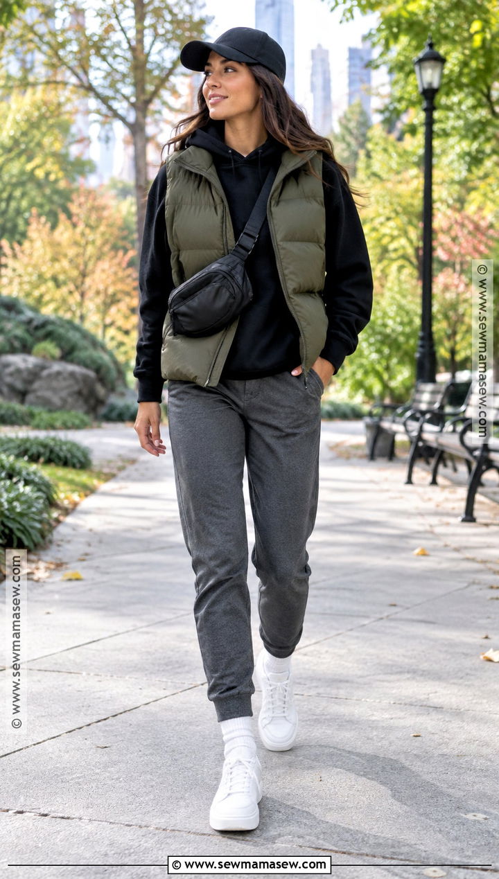 Puffer Vest And Joggers Masc Fall Outfit - 15 cute fall outfits masc