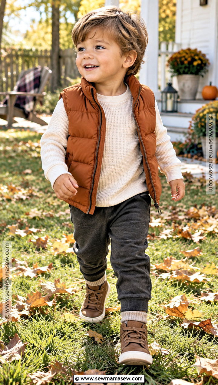 Puffer Vest And Joggers Thanksgiving Outfit - 20 toddler boy thanksgiving outfit ideas